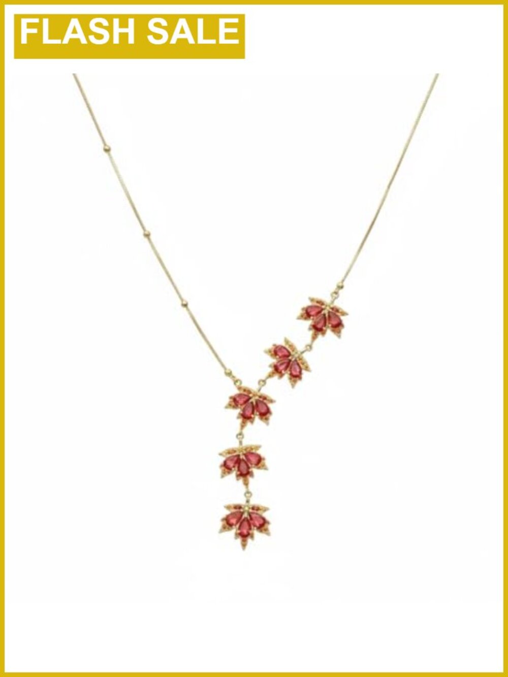 Cubic Zirconia Maple Leaf Pendant Necklace Adjustable Chain Dainty Fall Jewelry